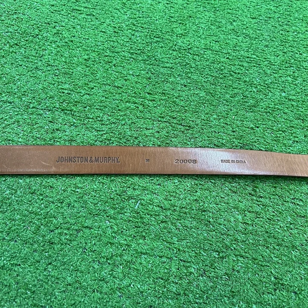 Johnston & Murphy Casual Dress Belt SZ‎ 36 Brown Leather Golf Baseball Stitching